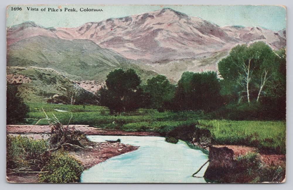 Vintage Postcard Pike's Peak Vista Colorado Rockies Mountain Landscape Unposted