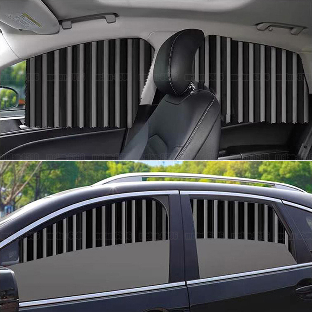 4pcs Black Magnetic Car Side Window Sun Shades Privacy Curtains UV Protection