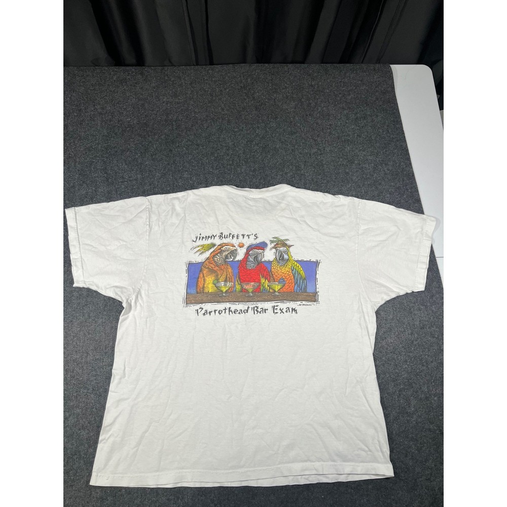 Jimmy Buffett Margaritaville Parrothead Bar Exam Graphic T-Shirt White XXL Mens