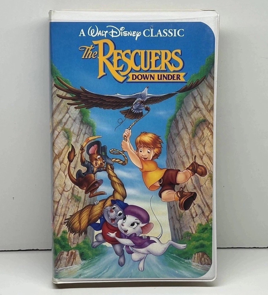 The Rescuers Down Under VHS Disney Video Tape Black Diamond Clamshell Nearly New