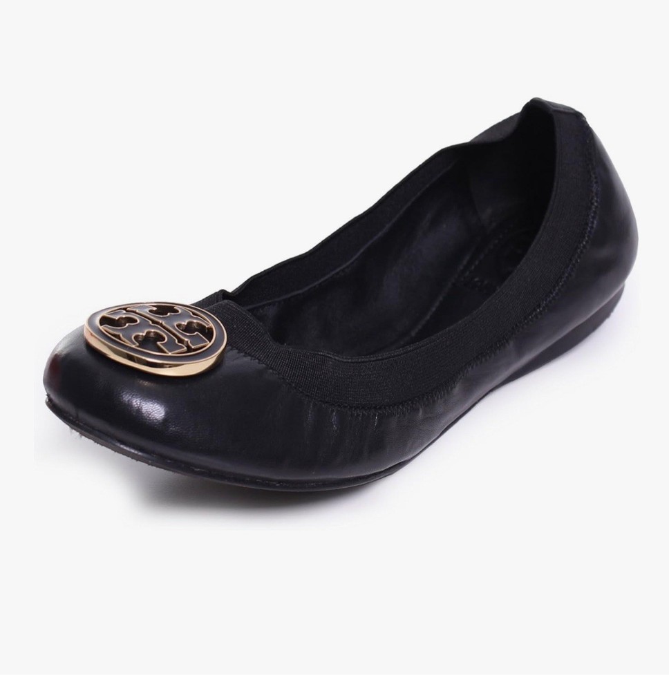 Tory Burch Womens Caroline Leather Slip On Ballet Flats black Patent Leather 6.5