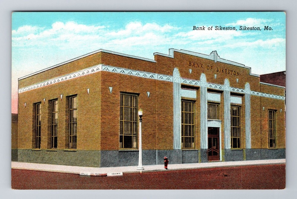 Sikeston MO-Missouri, Bank Of Sikeston, Antique, Vintage Souvenir Postcard