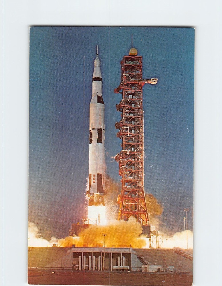 Postcard Apollo/Saturn V Space Vehicle NASA Kennedy Space Center Florida USA