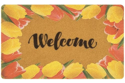 Non-slip Spring Welcome Doormat for Front Door Outdoor Entrance  