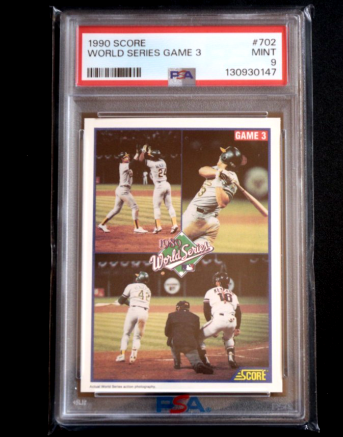 1990 Score World Series Game 3 - Rickey Henderson Jose Canseco #702 - PSA 9