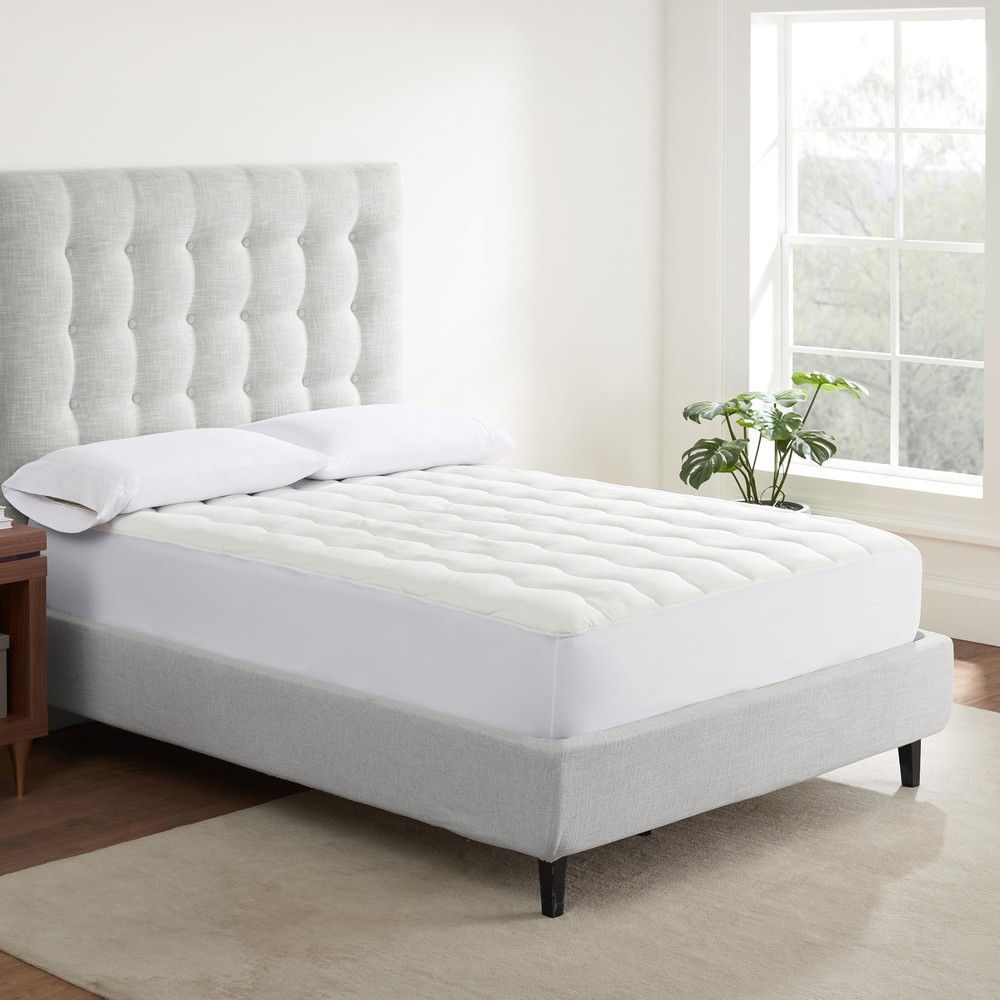 Air Dry Extra Comfort Performance Fabric Quilted Mattress Pad, Cooling and Br...