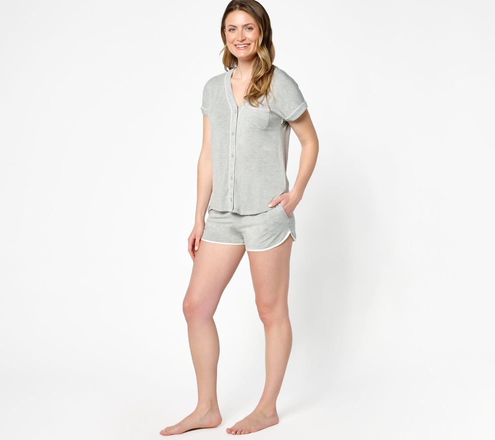 Barefoot Dreams Women's Plus Sz Sleepwear 1X Malibu Collection Soft Gray A646085