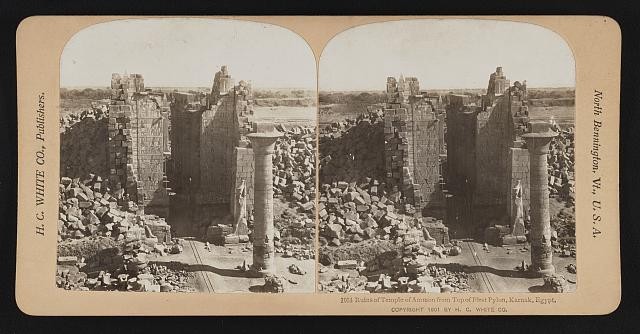 Photo:Ruins of Temple of Ammon from top of First Pylon, Karnak, Egypt