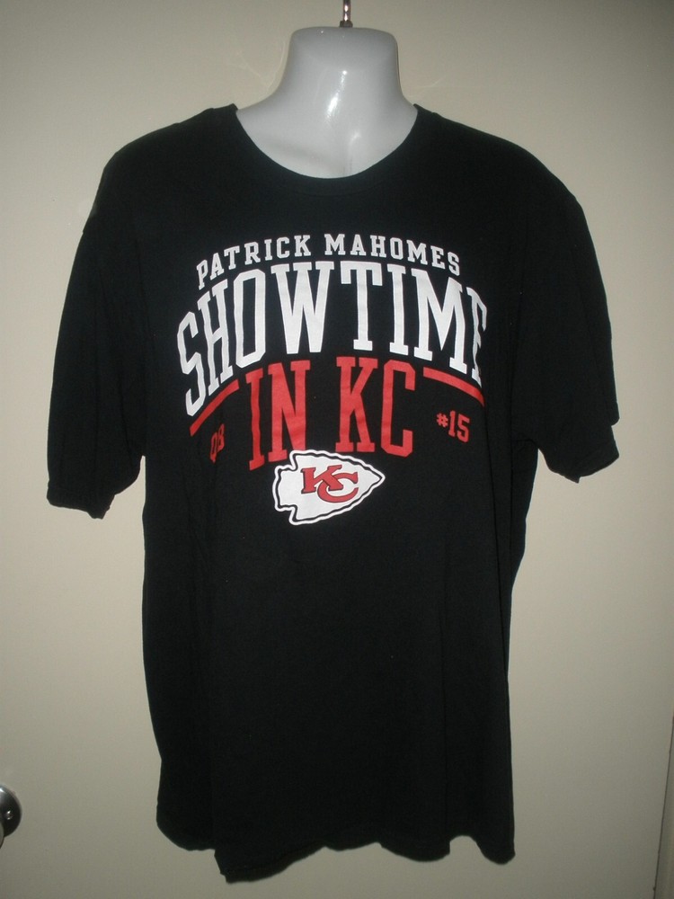 #295  Pro Line NFL Black Patrick Mahomes QB #15 Show Time In KC Chiefs Tee L
