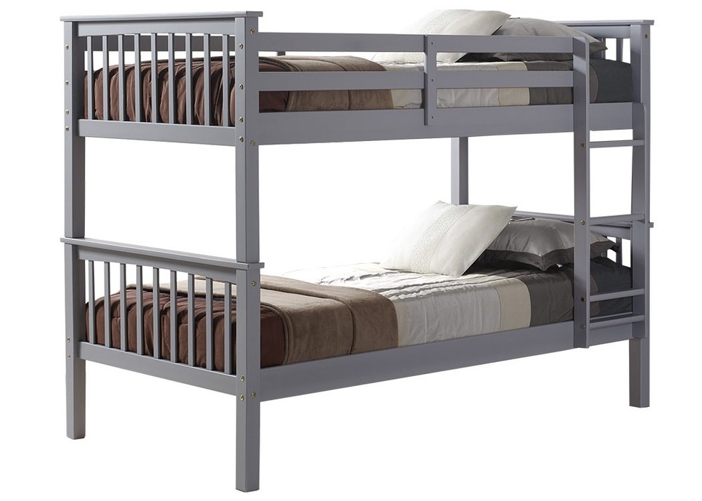 Bellevue WEIF31205 Grey Charlotte Twin Over Twin Wood Bunk Bed