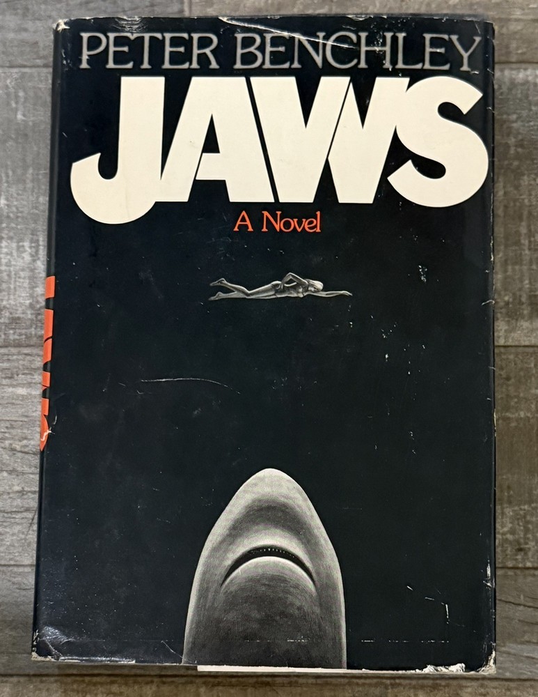 Jaws A Novel by Peter Benchley Hardcover 1974 Edition  With Dust Jacket