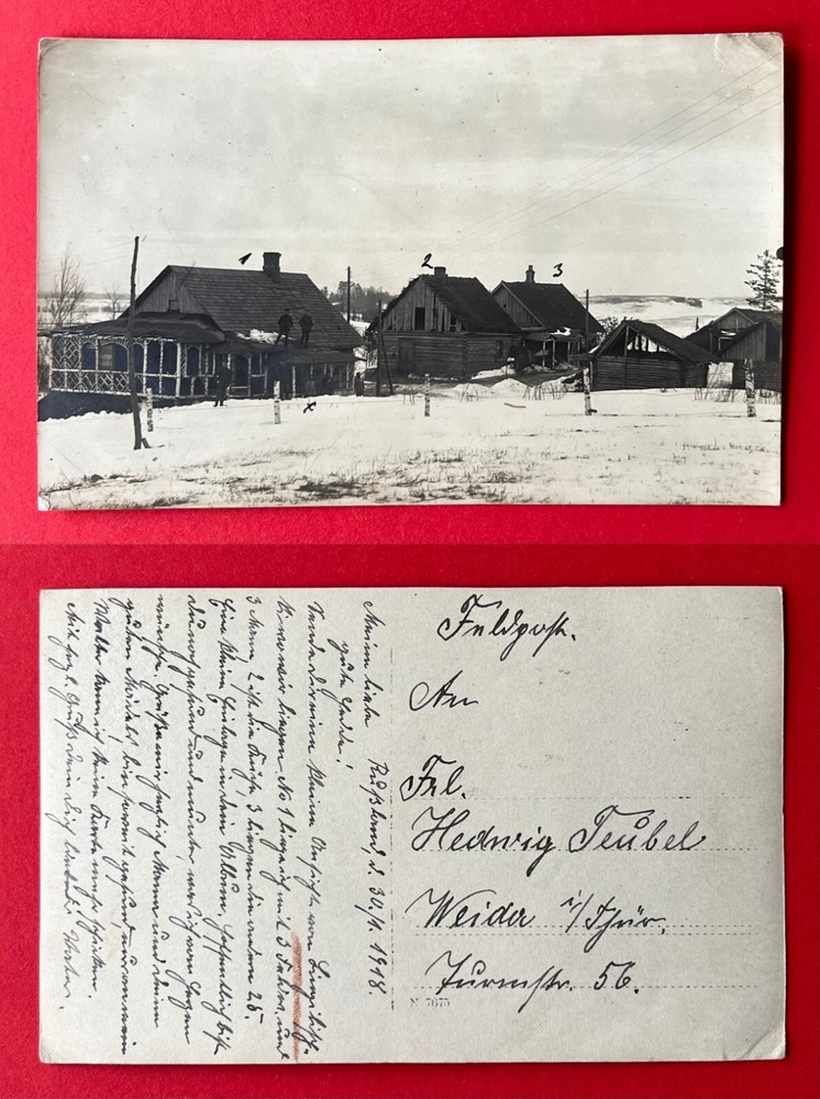 Military Photo Postcard Russia 1st WW 1916 Houses Accommodation ( 158492-image