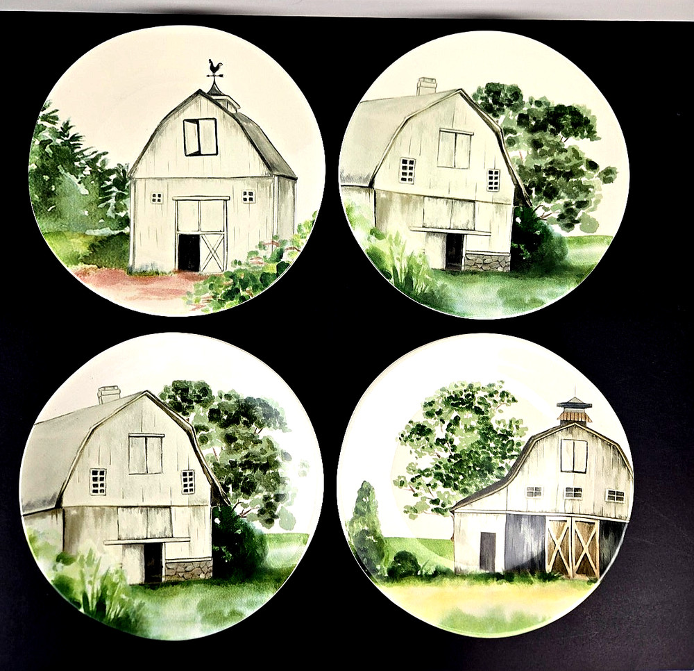 Rustic Barn Design Salad/Dessert Plates 8 1/2