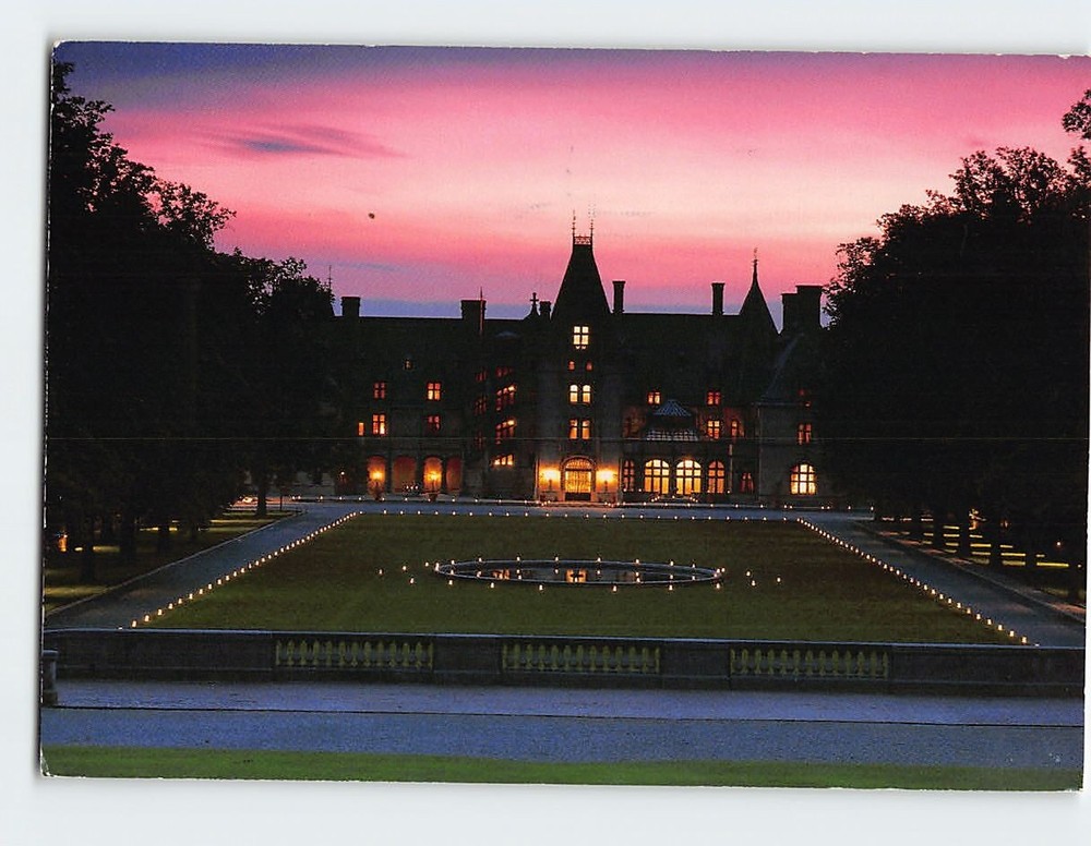 Postcard Biltmore Estate House At Sunset Asheville North Carolina