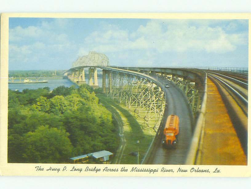 Unused Pre-1980 BRIDGE SCENE New Orleans Louisiana LA  HQ9019