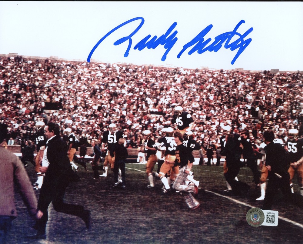 Rudy Ruettiger Signed 8x10 Notre Dame Football Photo AUTO BAS BeckettPROBSTEIN123 is actively accepting CONSIGNMENTS !!
