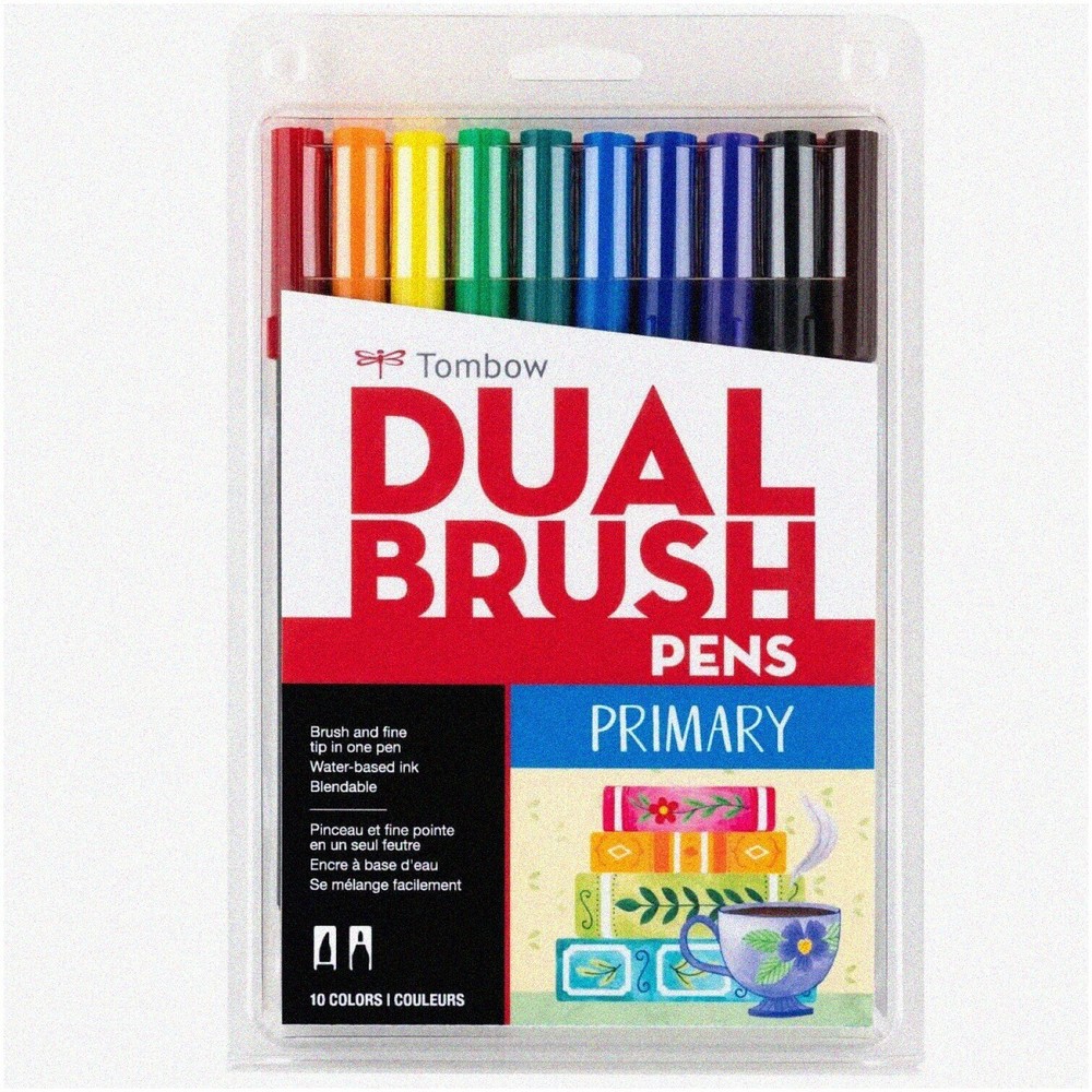 Rainbow Duet: Dual-Tip Watercolor Markers - Vibrant Primary