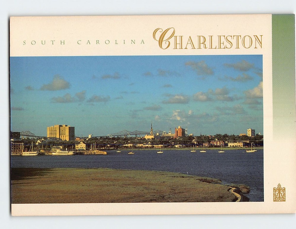 Postcard View From The Robert B Scarborough Bridge  South Carolina