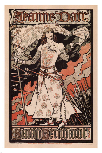 JOAN of ARC vintage POSTER Sarah BERNHARDT France 1893 20x30 HISTORIC rare