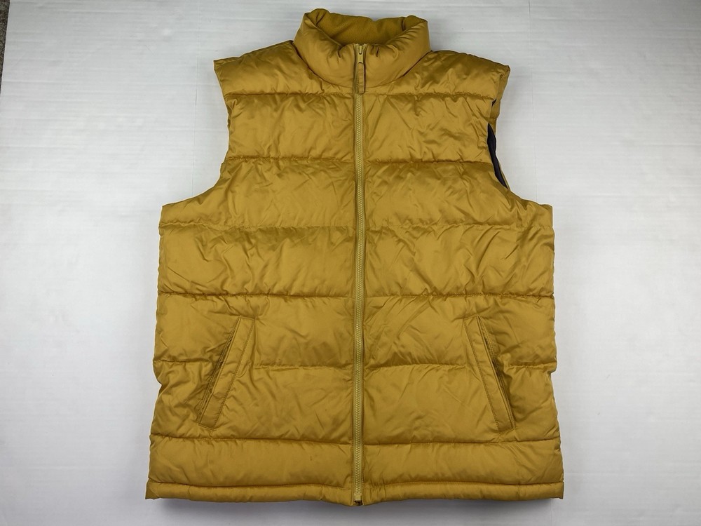 Old Navy Men’s Extra Large Full Zip Yellow Puffer Jacket Vest