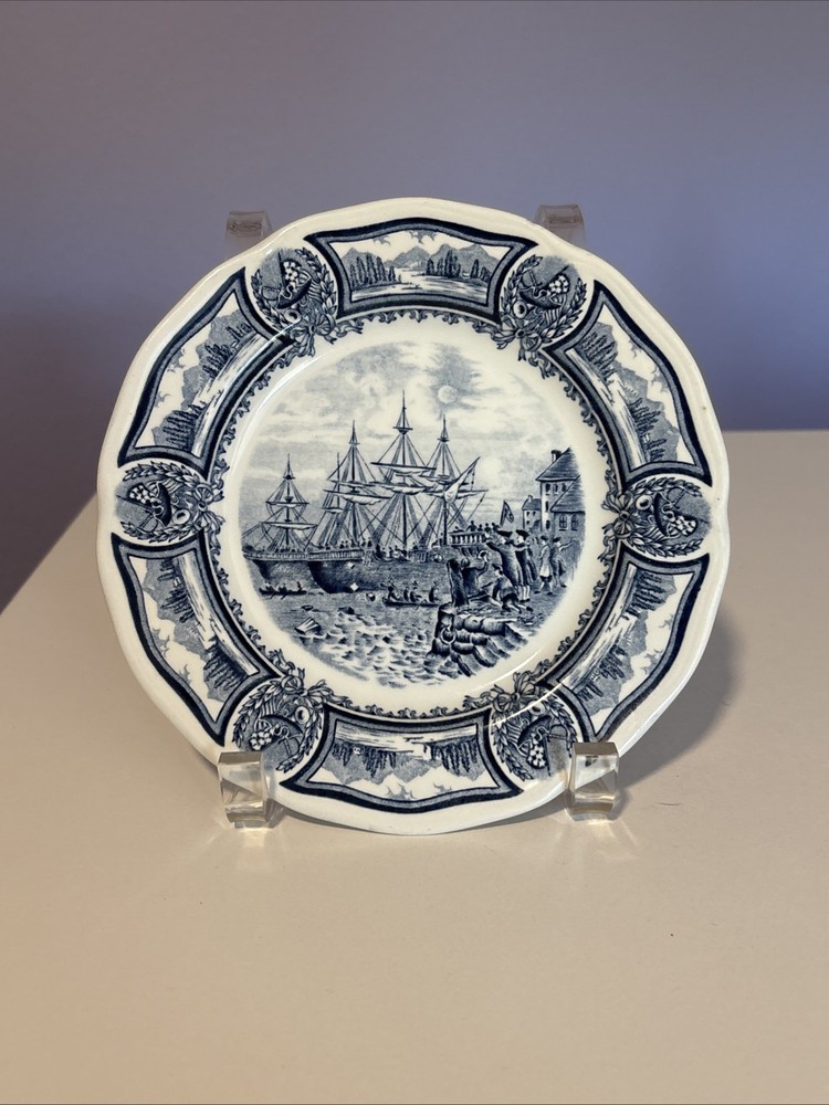 American Heritage Ironstone Blue Bread & Butter Dessert Plate JG Meakin 7