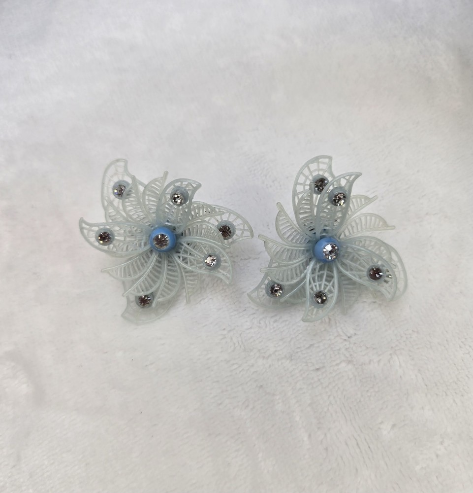 Vintage Clip-On Earrings Plastic Western Germany Made