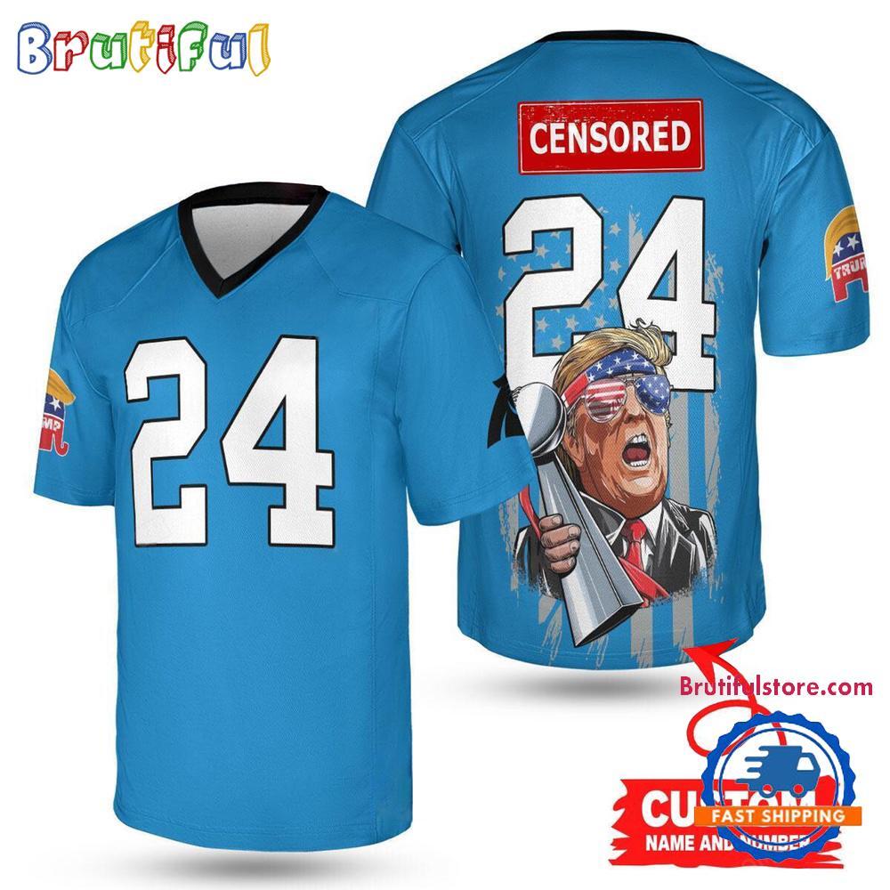 Carolina Panthers Donald Trump Super Bowl Football Jersey Trophy Design