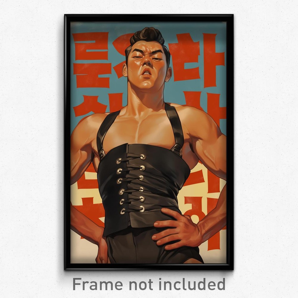 Korean Movie Art Print - Annoyed Man Outrageous Black Corset Poster