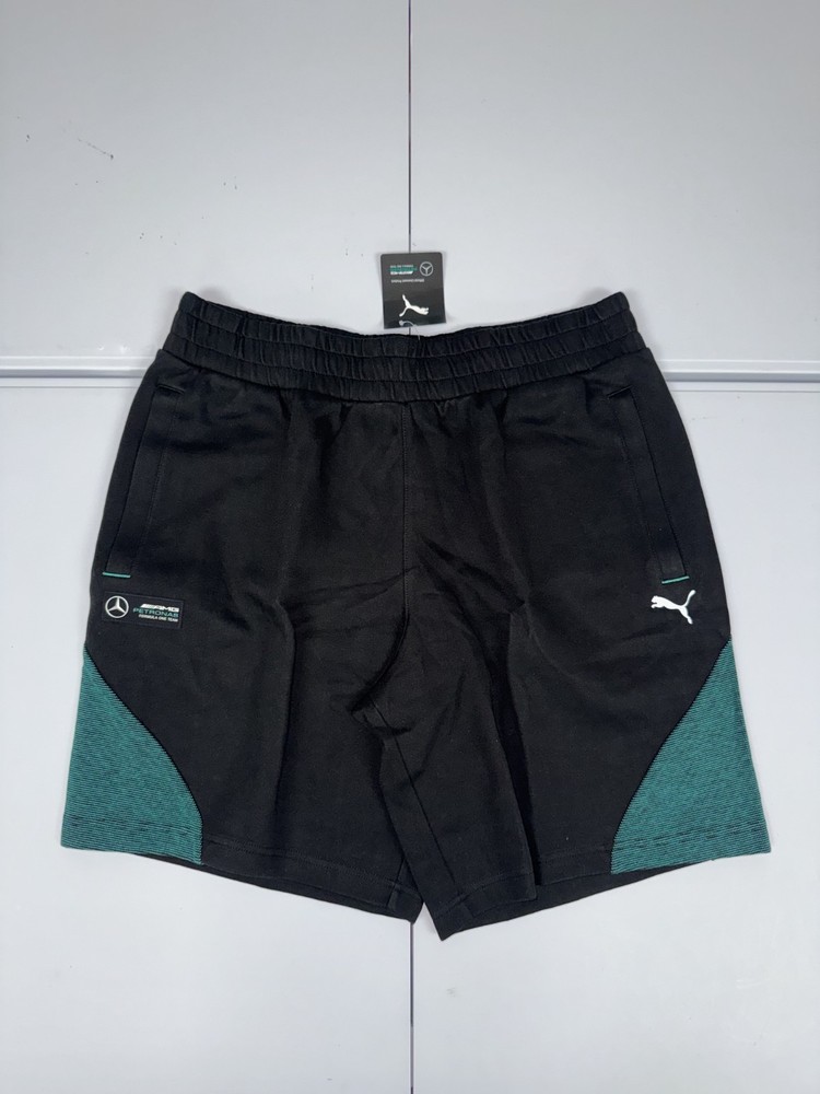Men's Puma Black/Green/White Mercedes AMG Petronas F1 Sweat Shorts Size XL