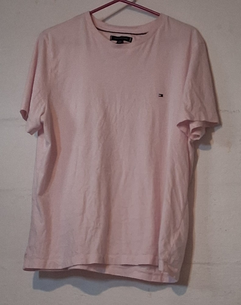 Tommy Hilfiger Pink Cotton Jersey Short Sleeve Crew Neck Logo Men's T-Shirt