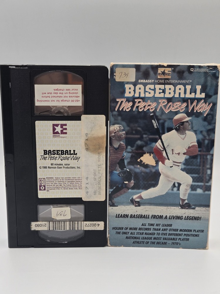 BASEBALL THE PETE ROSE WAY VHS Tape Cassette Videotape 1986 Instructional Tape