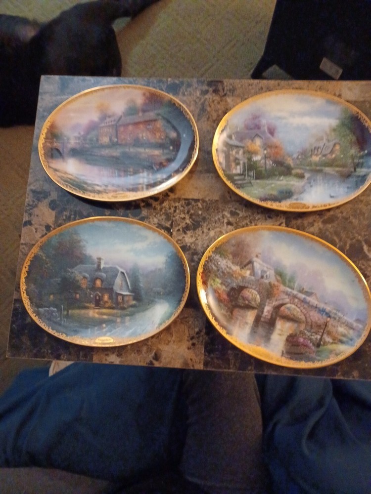 Set Of 4 Oblong Thomas Kinkade Plate Collection