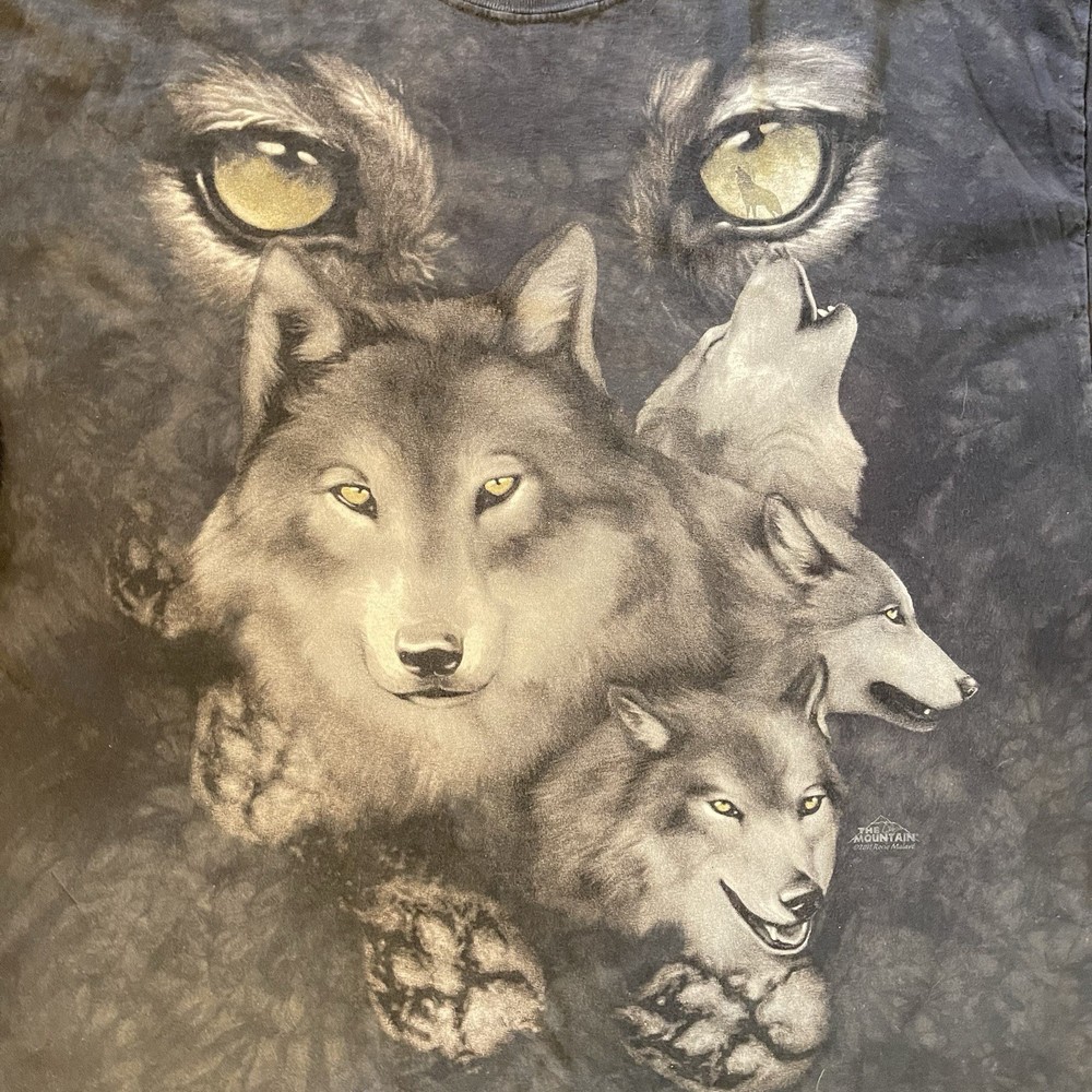 The Mountain - Wolf Eyes Tshirt - Howling- 2XL- Faded Black