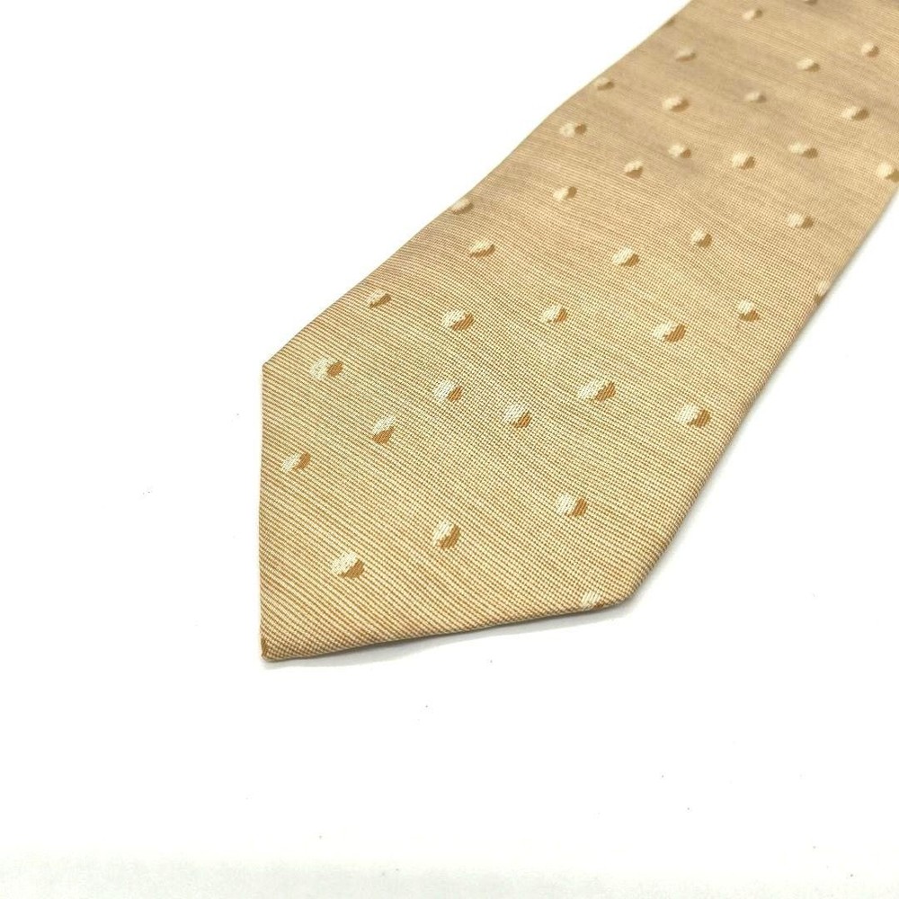 HERMES Necktie Tie All over pattern 100% Silk Made in France Beige Men's Used