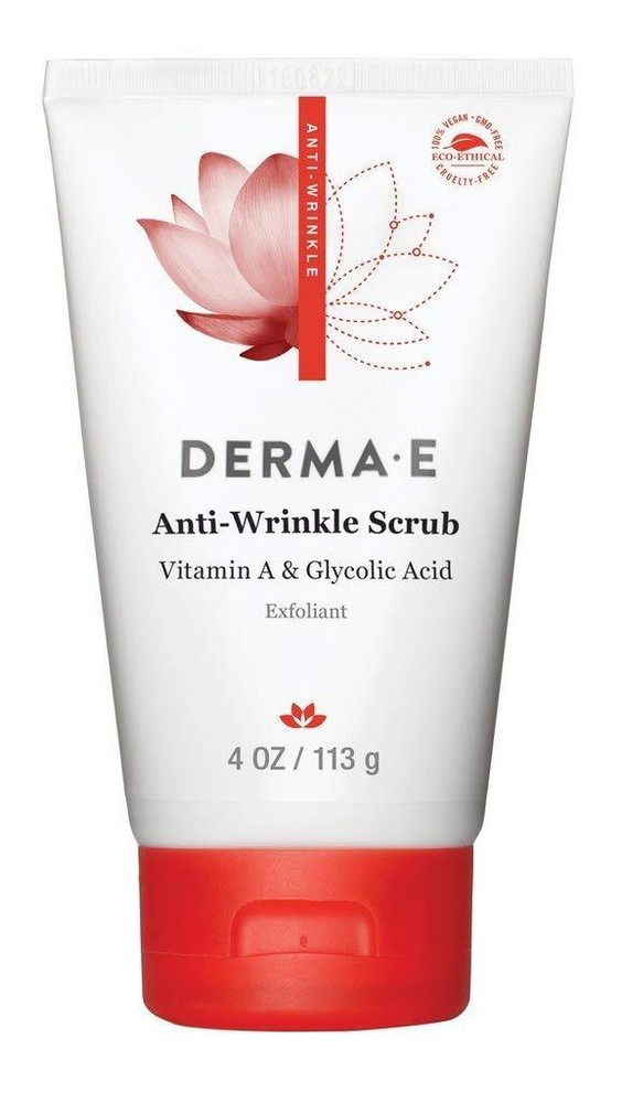 DERMA E Anti-Wrinkle Scrub Anti-Aging Face Wash w/ Glycolic Acid & Vit A, 4 oz