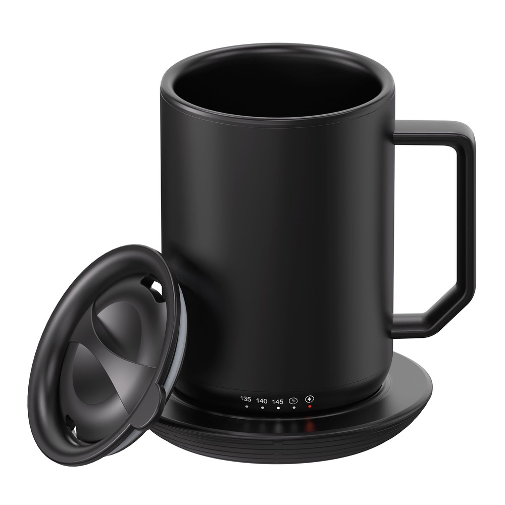 Stainless Steel Warming Coffee Mug with Lid and Warmer Coaster