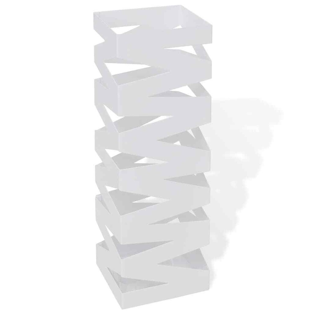NNEVL White Square Umbrella Stand 48.5cm for Storage Walking Sticks Steel Holder