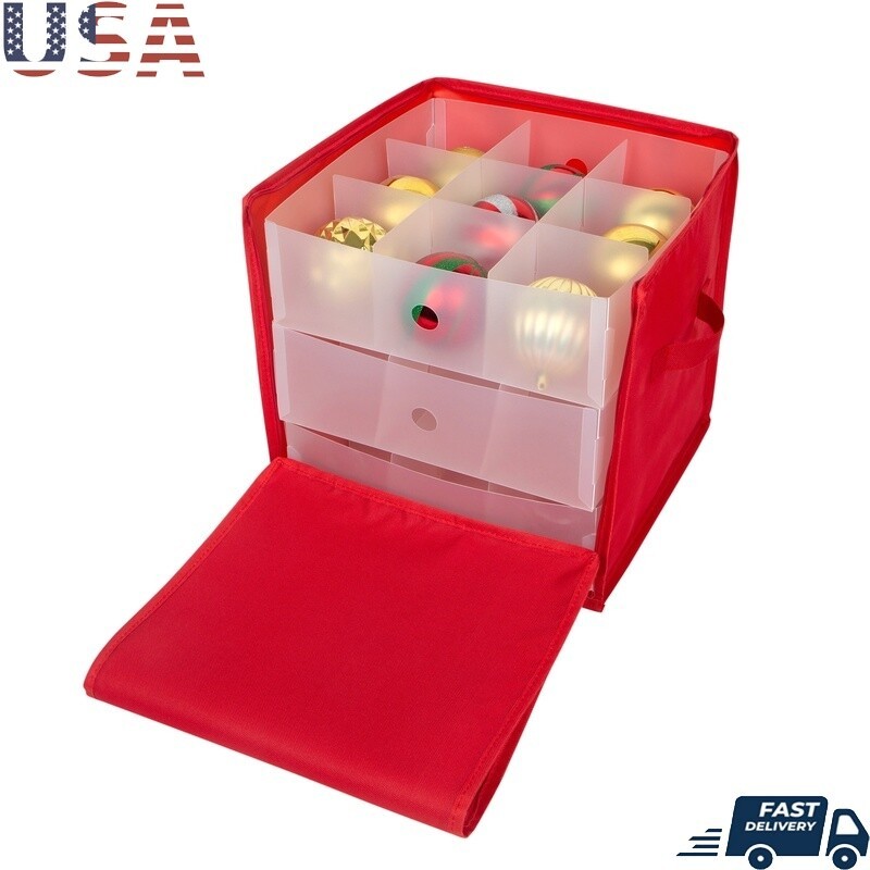 27-Piece Stackable Christmas Ornament Storage Box with Zipper Lid Organizer