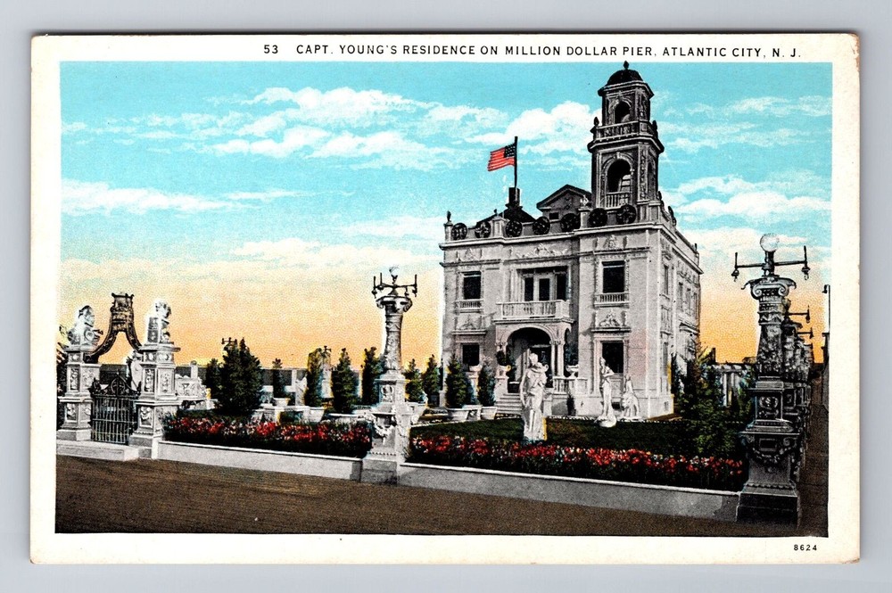 Atlantic City NJ-New Jersey, Captain Young's Residence Souvenir Vintage Postcard