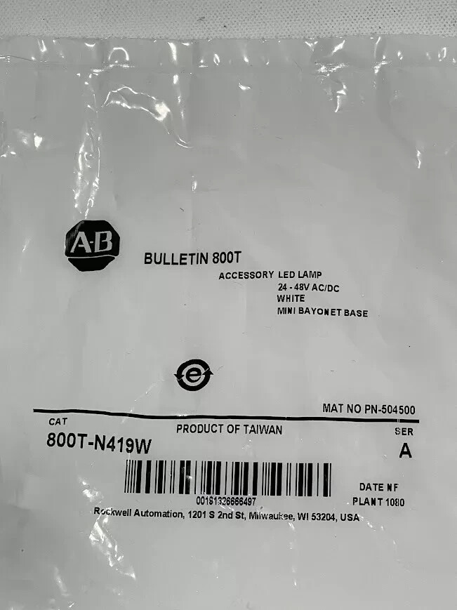 Allen Bradley 800T-N419W 24-48V AC/DC White LED Bulb Replacement 2207