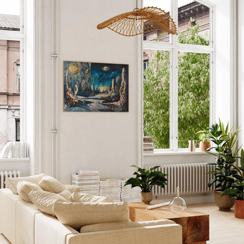 Beautiful Night Sky of a Dark Planet Art Poster Premium Quality Choose your Size