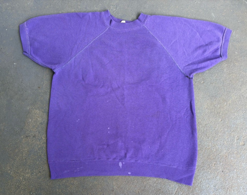 VTG 50s/60s Purple Short Sleeve Sweatshirt,distressed.SUPER soft /medium