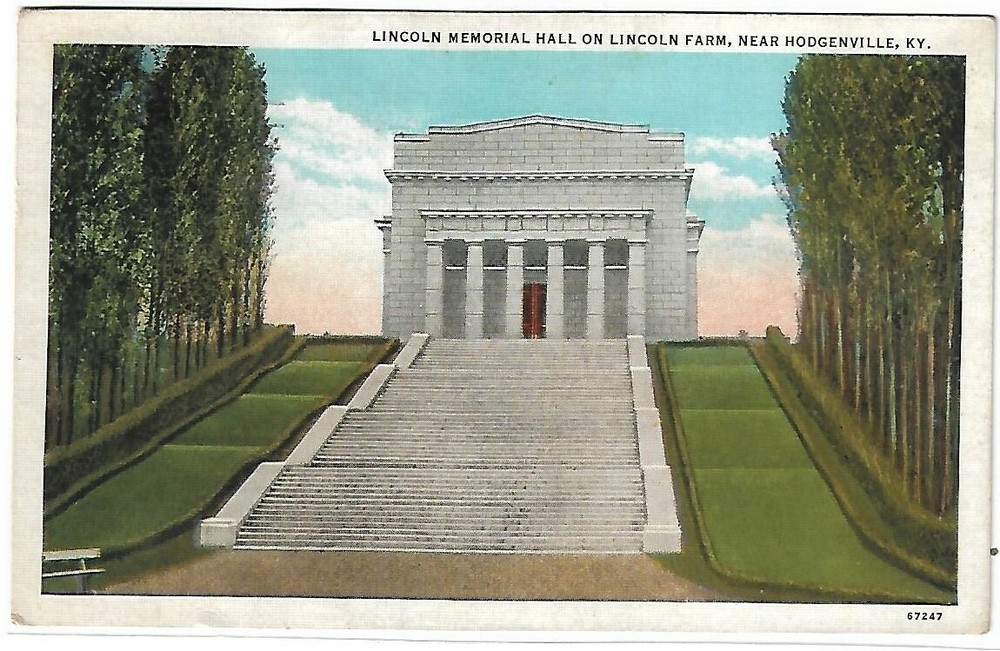 VTG Postcard - Lincoln Memorial Hall on Lincoln Farm, Hodgenville, KY