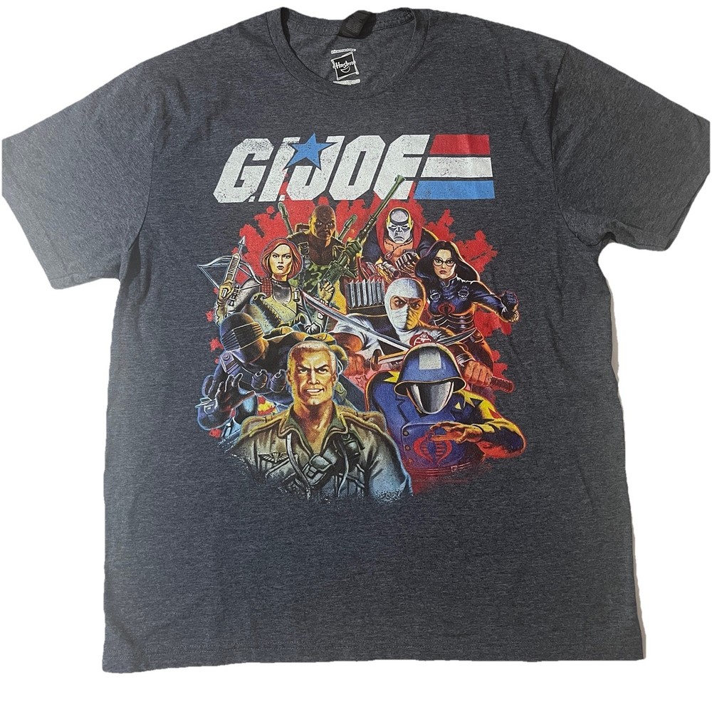 Hasbro GI Joe Cobra Graphic T Shirt Men’s Large Retro Cartoon Comic Blue Tee S L