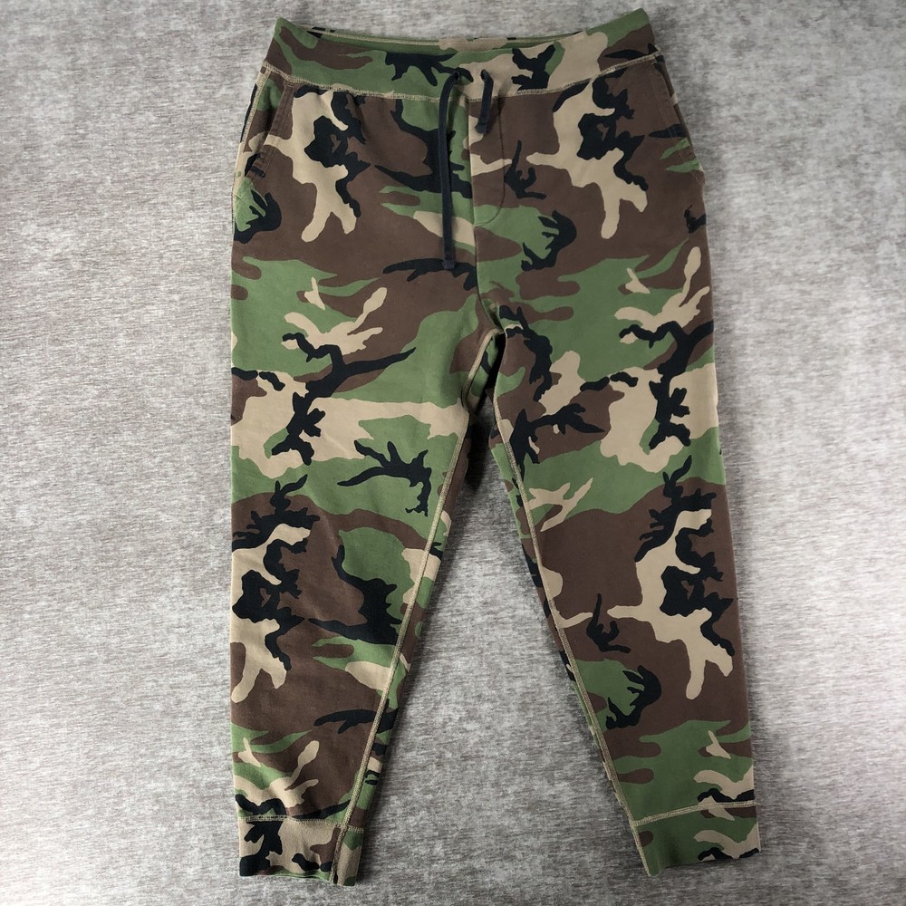 Polo Ralph Lauren Double Knit Jogger Sweatpants Woodland Camouflage Pony Mens XL