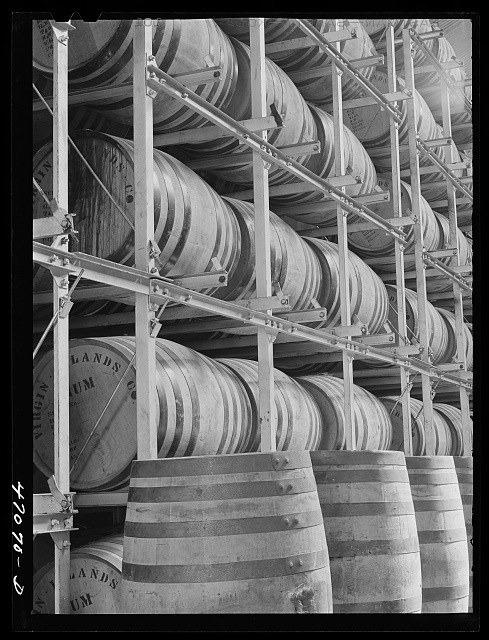 Christiansted Saint Croix Virgin Islands 1941 distillery warehouse rum barrels