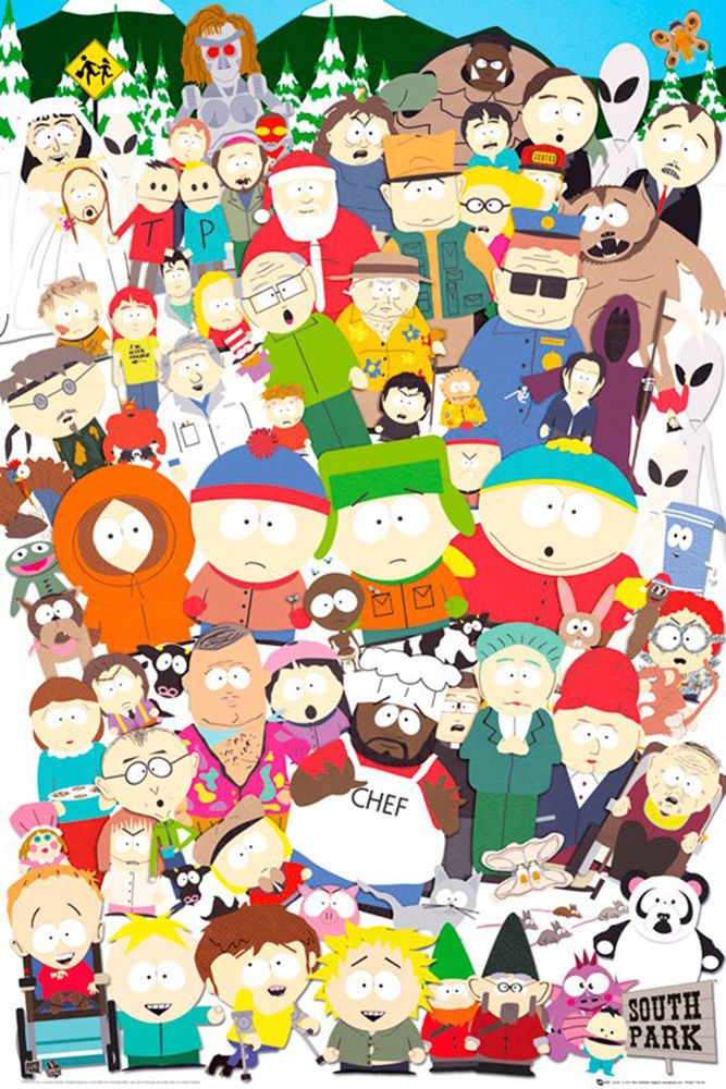 Poster Studio B - South Park Cast All Characters Cartoon 24x36
