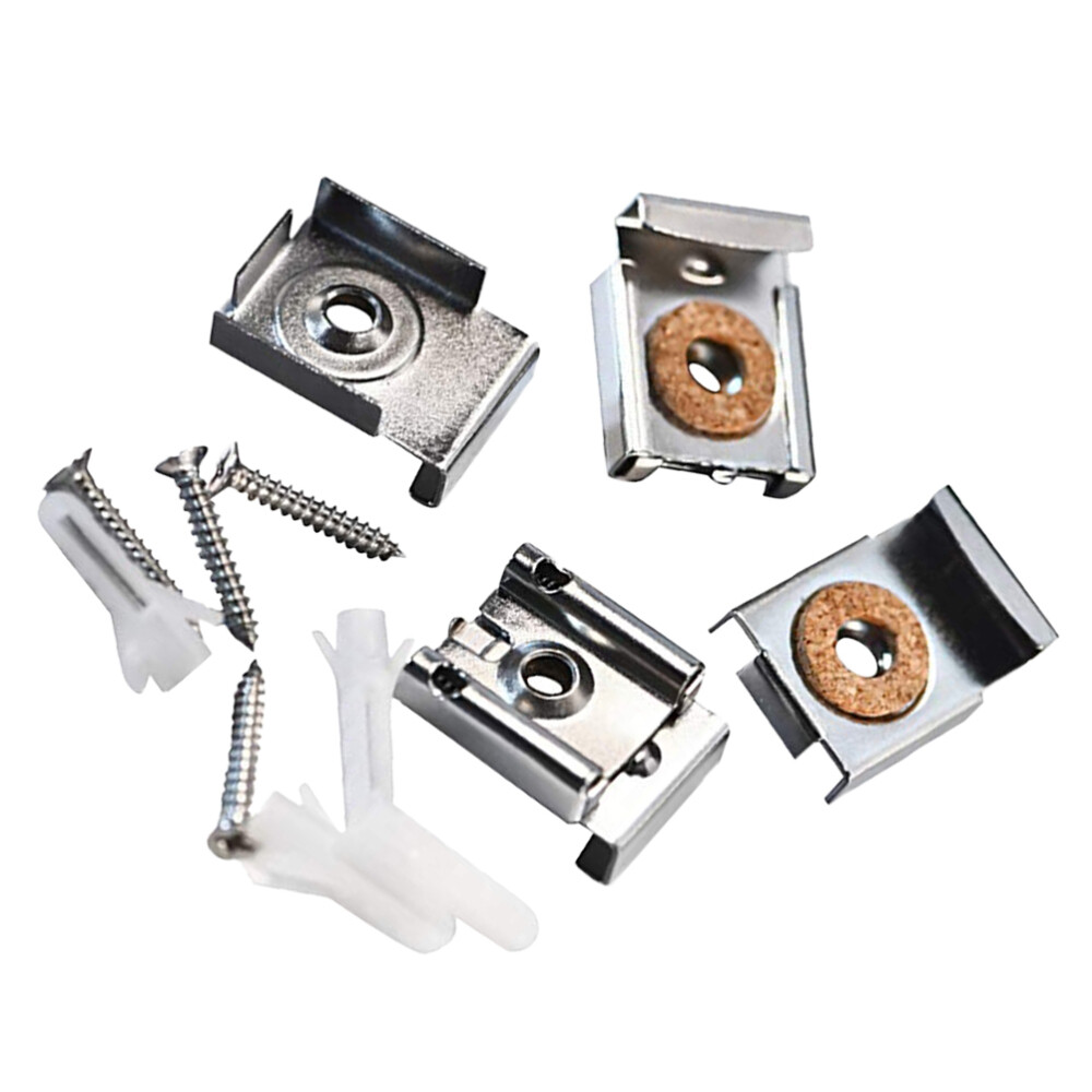 4PCS Spring Loaded Mirror Hanger Clips Set Unframed Mirror Mount Clips with US