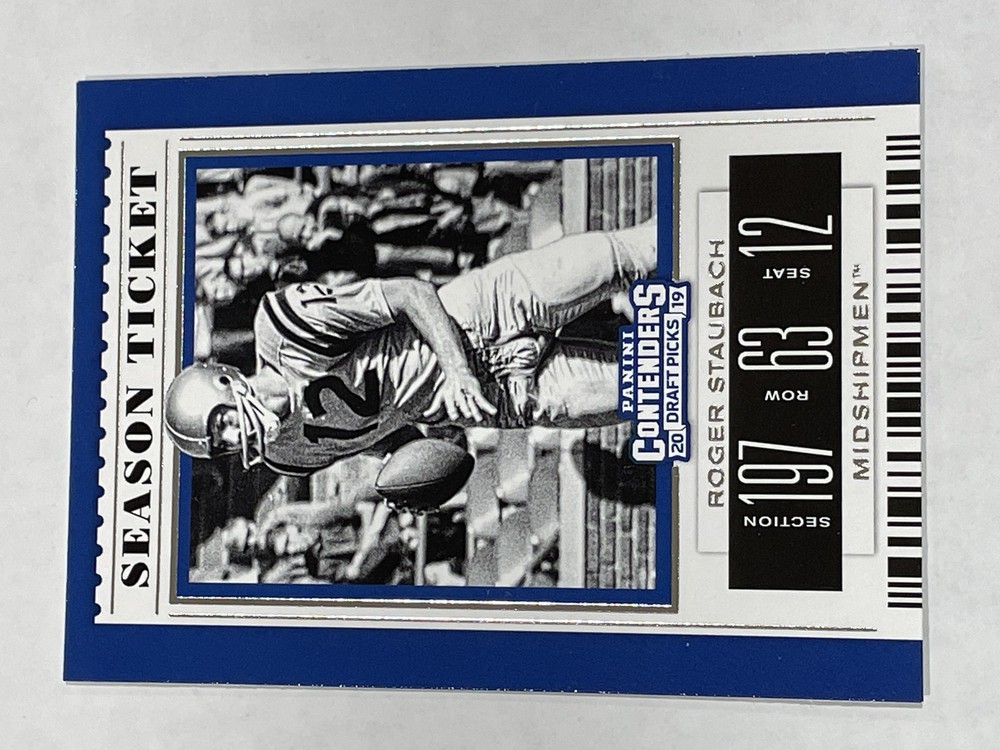 2019 Contenders Draft Picks Football #86 - Roger Staubach - Navy Midshipmen