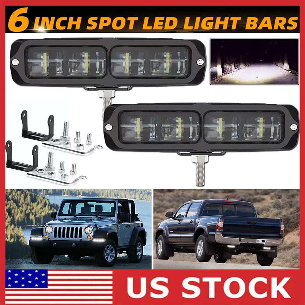 6inch LED Work Light Bar Spot Pods Fog Lamp Offroad Driving Truck 4WD SUV ATV US